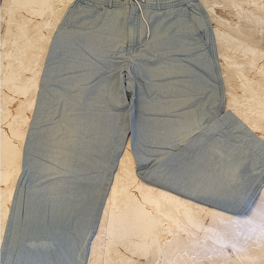 Light Blue Men's Casual Drawstring Pants